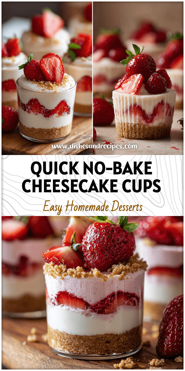 No-Bake Strawberry Cheesecake Cups – Quick & Easy Dessert Ideas
